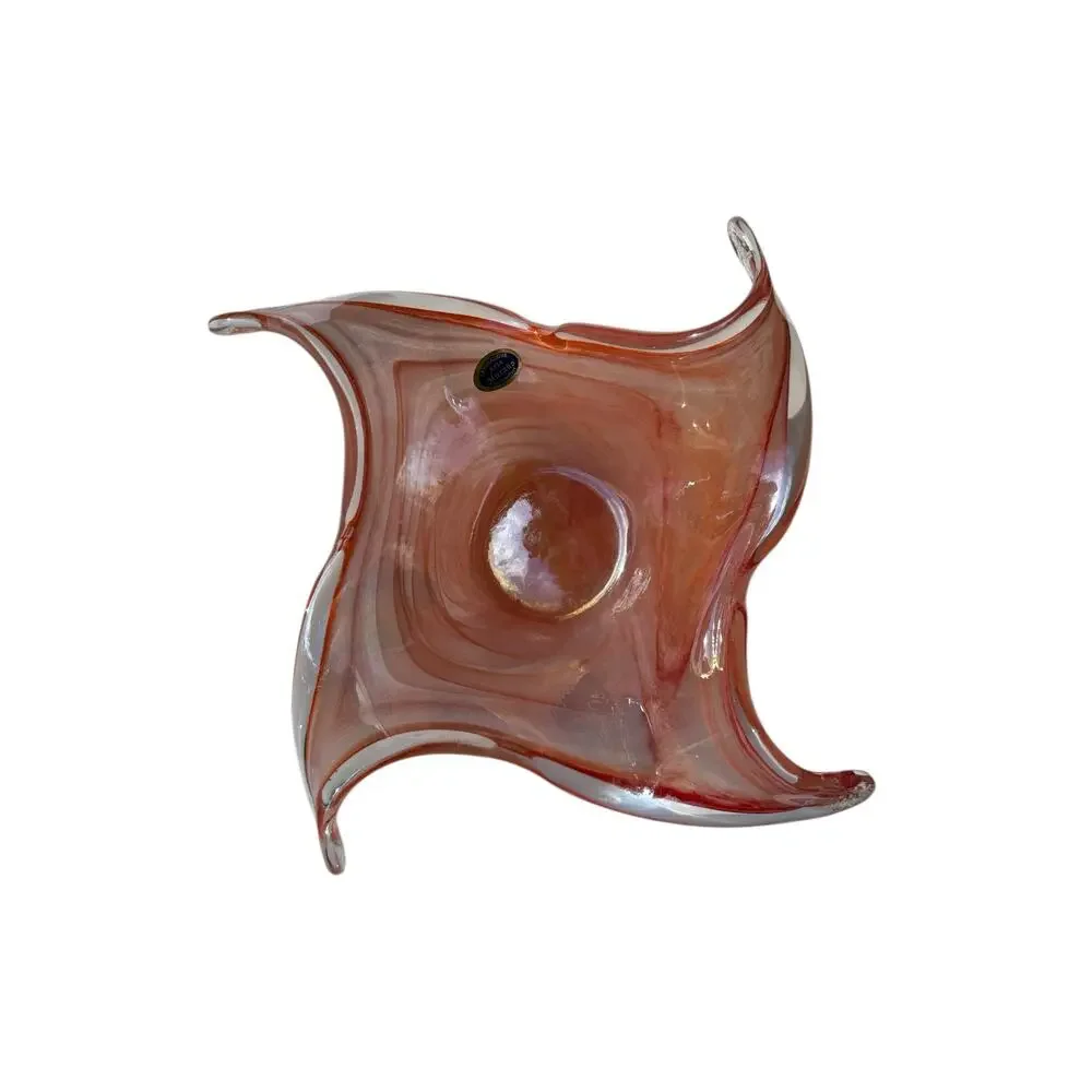 Murano Glass Starfish Dish Made in Italy Beachy Coastal Decor Thick Heavy 12”